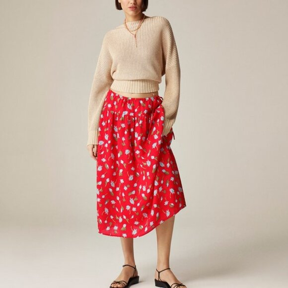 J. Crew Side-tie skirt in ramie Tall XL - Picture 2 of 11